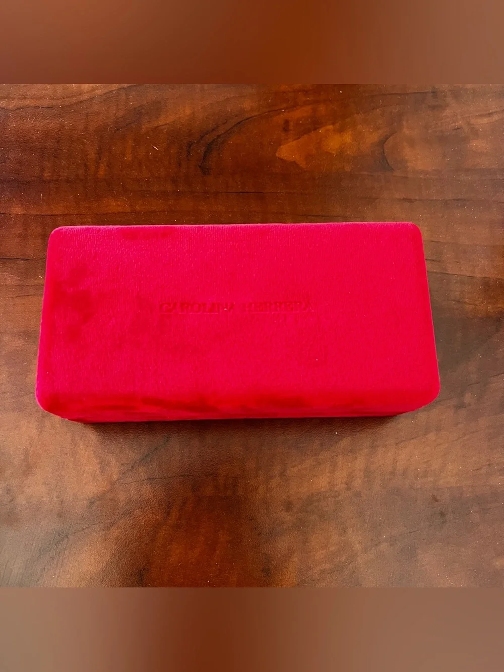 Carolina Herrera Red Velvet Eyewear Case with Cleaning Cloth